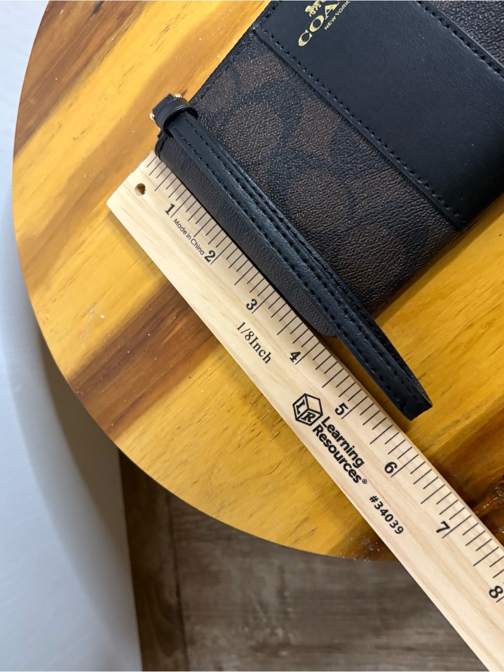 Coach NWT Signature Coated Canvus Corner Zip Wristlet w/ Wrist Strap, Card Slots - Picture 12 of 12